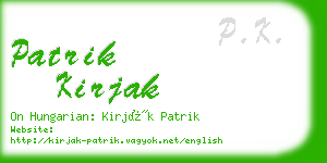 patrik kirjak business card